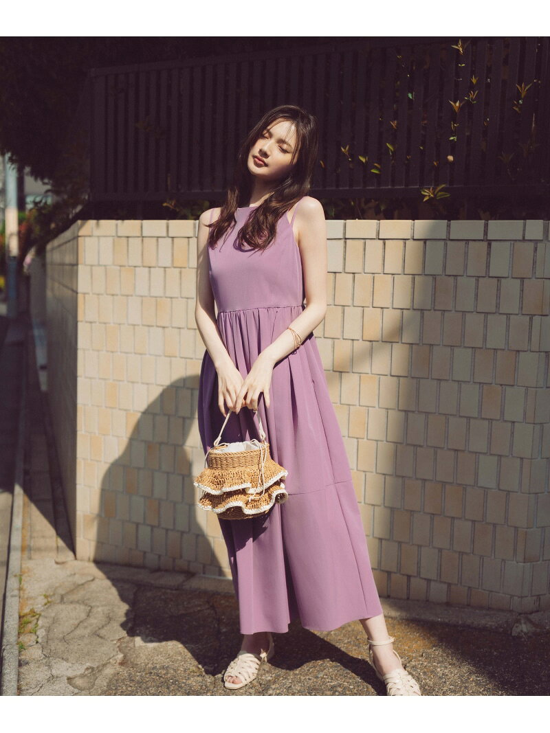 ＜青島心さん着用＞＜a/mie＞アメスリサマーワンピース PROPORTION BODY DRESSING プロポーションボディドレッシング ワンピース・ドレス ワンピース パープル ホワイト ブラック
