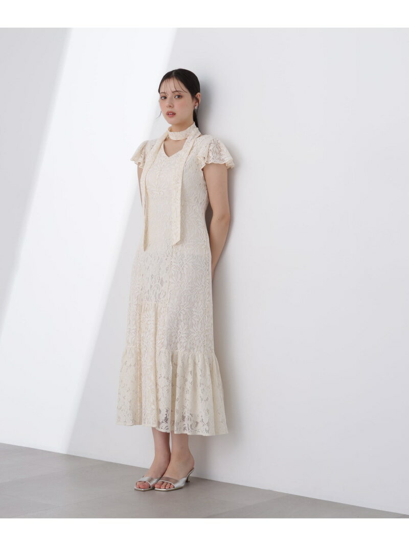Rakuten - ＜L＞タイ付きレースワンピース PROPORTION BODY DRESSING プロポーションボディドレッシング ワンピース・ドレス ワンピース ベージュ ブラック【送料無料】[Rakuten Fashion]
