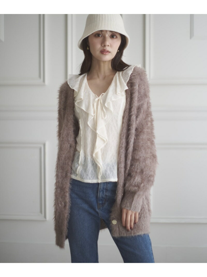 キャットBIGカーディガン PROPORTION BODY DRESSING プロポーションボディドレッシング トップス カーディガン ピンク ブラウン ホワイト【先行予約】*【送料無料】[Rakuten Fashion]のサムネイル