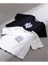 【SALE／10 OFF】ショート丈フラワーフォトTシャツ PROPORTION BODY DRESSING プロポーションボディドレッシング トップス カットソー Tシャツ ホワイト ブラック【RBA_E】【送料無料】 Rakuten Fashion