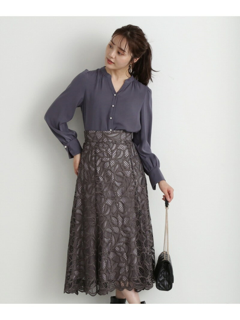 フレアケミカルレーススカート PROPORTION BODY DRESSING プロポーションボディドレッシング スカート その他のスカート グレー ベージュ ピンク【送料無料】[Rakuten Fashion]のサムネイル