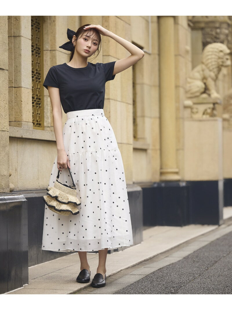 ドットプリントティアードスカート 26SS PROPORTION BODY DRESSING プロポーションボディドレッシング スカート その他のスカート ブラック ホワイト