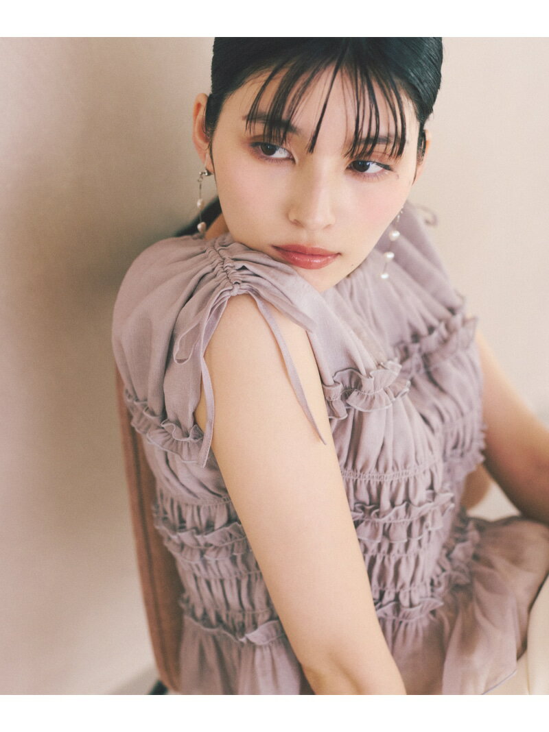 Rakuten - ＜a/mie＞シャーリングフリルブラウス PROPORTION BODY DRESSING プロポーションボディドレッシング トップス シャツ・ブラウス ホワイト グレー ピンク ブルー ネイビー【先行予約】*【送料無料】[Rakuten Fashion]