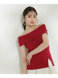 オフショルニット PROPORTION BODY DRESSING プロポーションボディドレッシング トップス ニット レッド ブラック グレー【送料無料】[Rakuten Fashion]