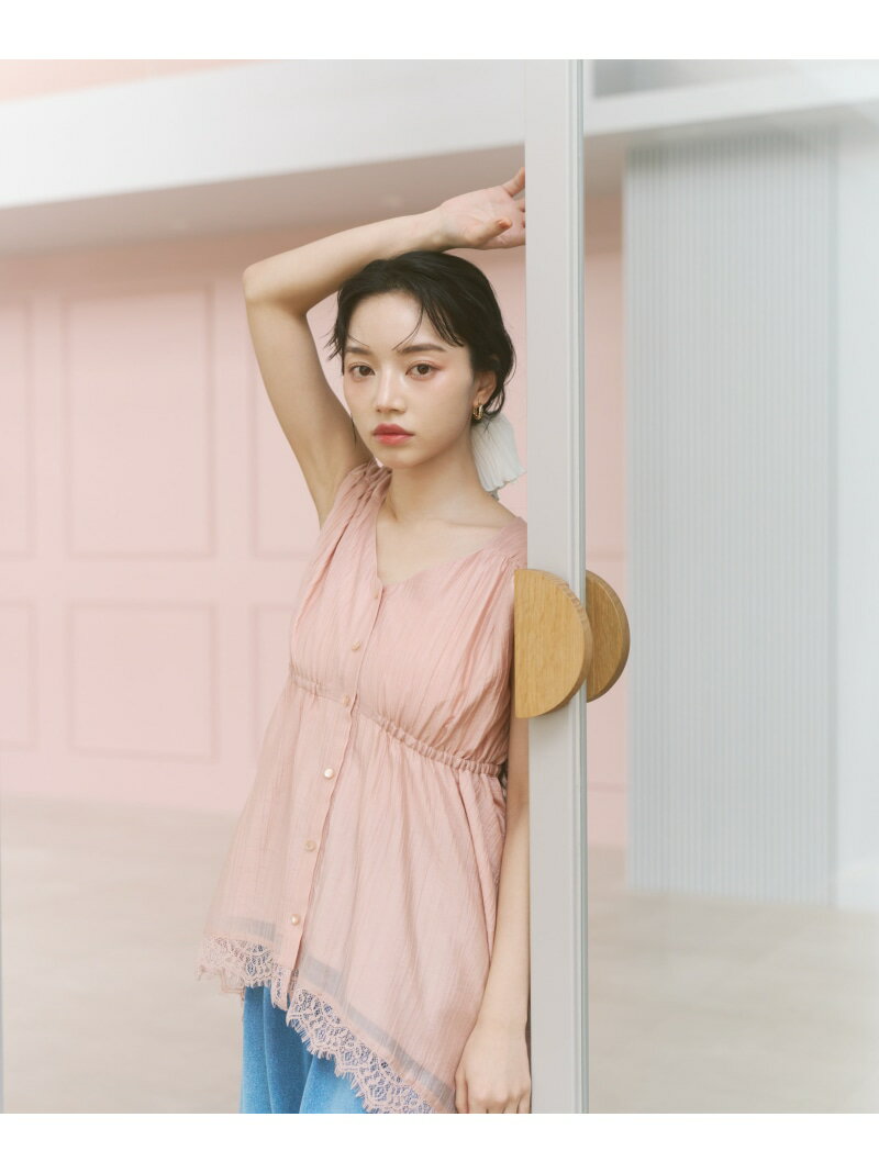 Rakuten - レーストリミングヘムブラウス 26SS PROPORTION BODY DRESSING プロポーションボディドレッシング トップス シャツ・ブラウス ピンク イエロー ベージュ【送料無料】[Rakuten Fashion]