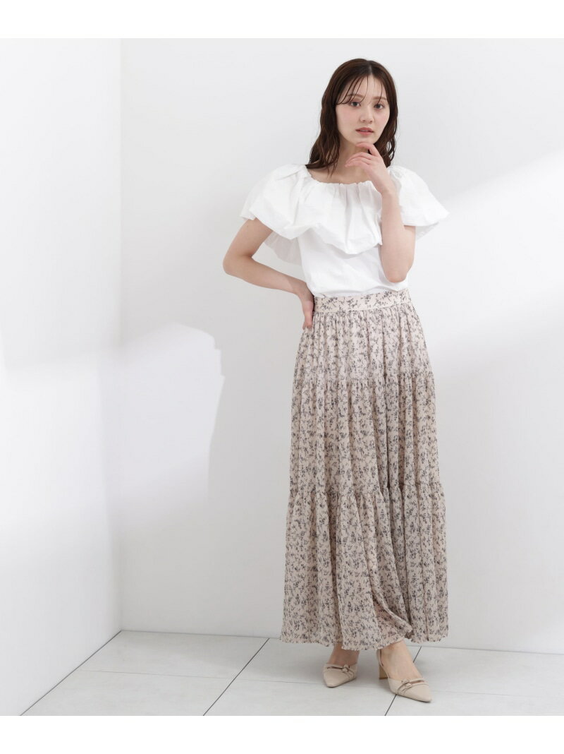 Rakuten - 小花プリーツロングスカート26SS PROPORTION BODY DRESSING プロポーションボディドレッシング スカート その他のスカート ベージュ ブラック【先行予約】*【送料無料】[Rakuten Fashion]