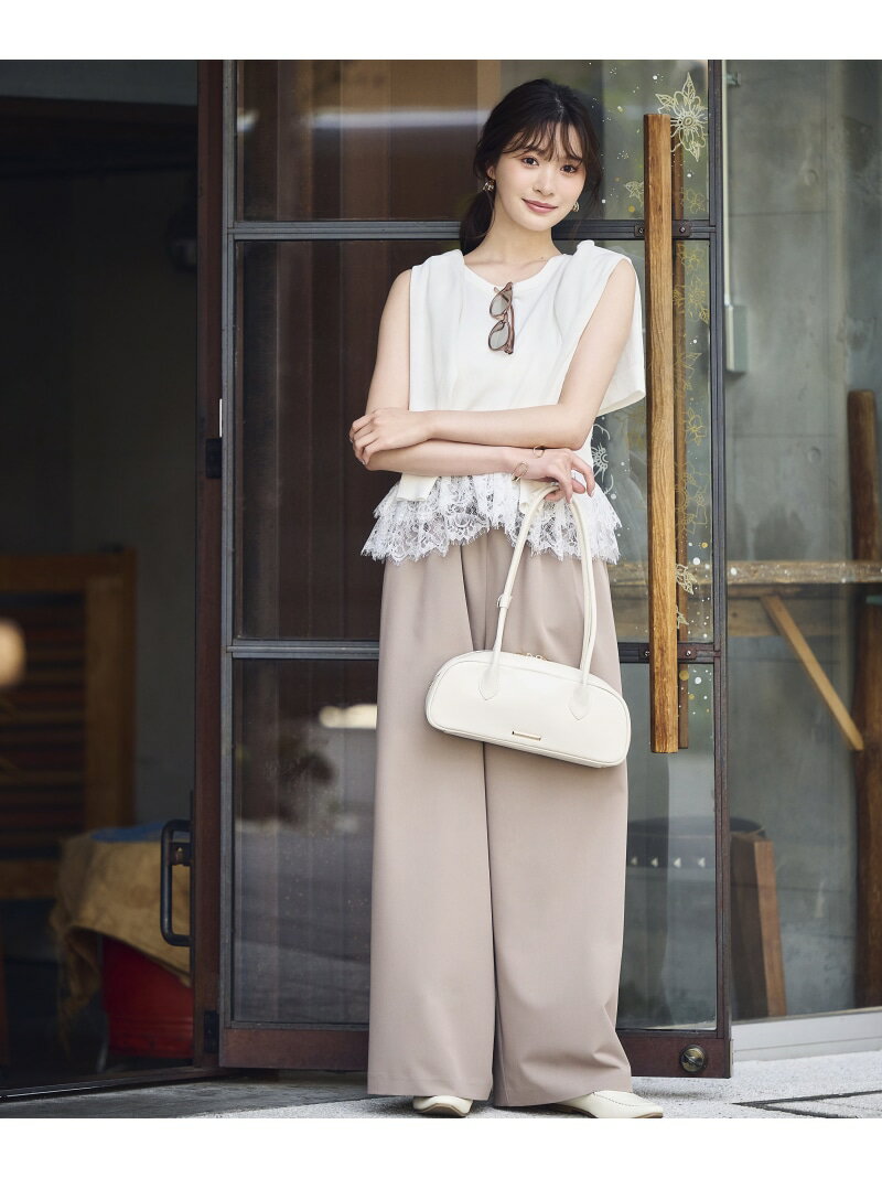 Rakuten - ＜a/mie＞ワイドイージーパンツ PROPORTION BODY DRESSING プロポーションボディドレッシング パンツ その他のパンツ ベージュ ブラック【送料無料】[Rakuten Fashion]