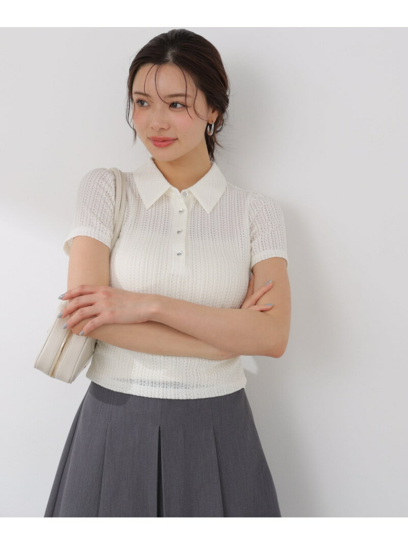 ＜EDIT COLOGNE＞レーススキッパートップス PROPORTION BODY DRESSING プロポーションボディドレッシング トップス カットソー・Tシャツ ピンク ベージュ ブラック