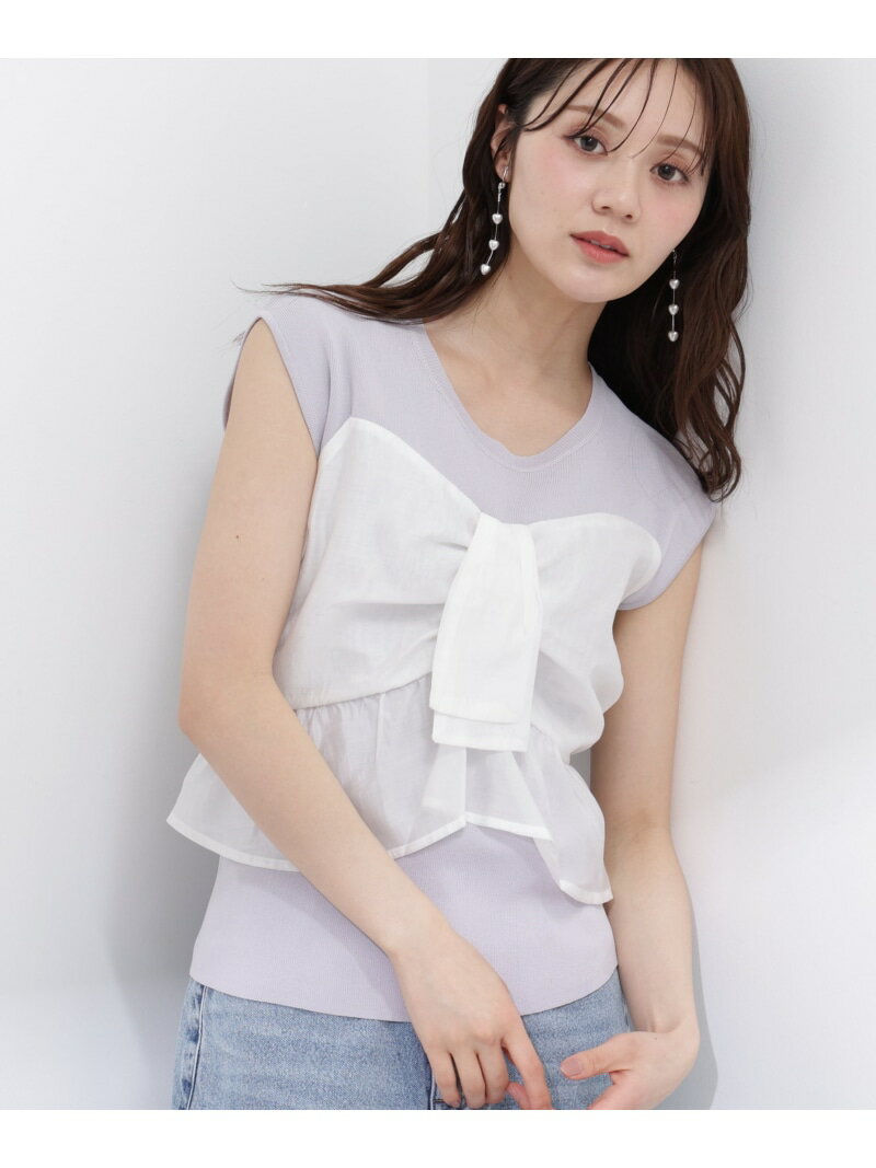 Rakuten - ビスチェ付きニットトップス26SS PROPORTION BODY DRESSING プロポーションボディドレッシング トップス ニット ホワイト【先行予約】*【送料無料】[Rakuten Fashion]