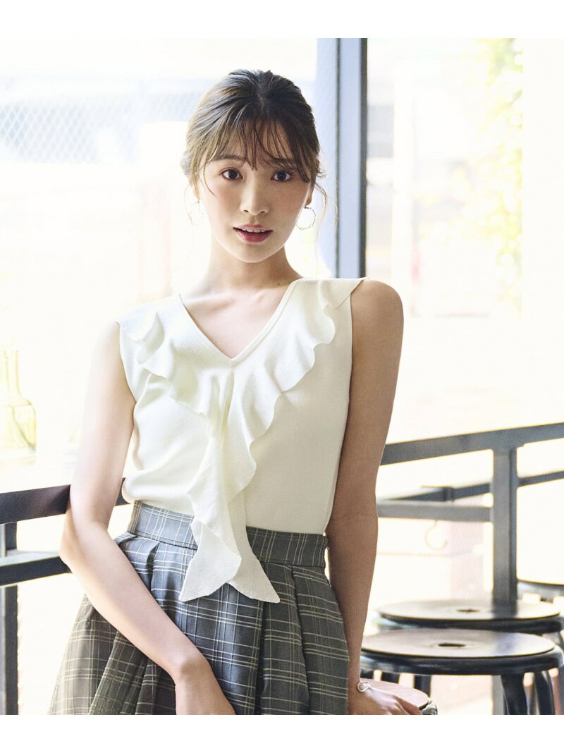 Rakuten - フリルノースリーブニット PROPORTION BODY DRESSING プロポーションボディドレッシング トップス ニット イエロー ベージュ ブルー【送料無料】[Rakuten Fashion]