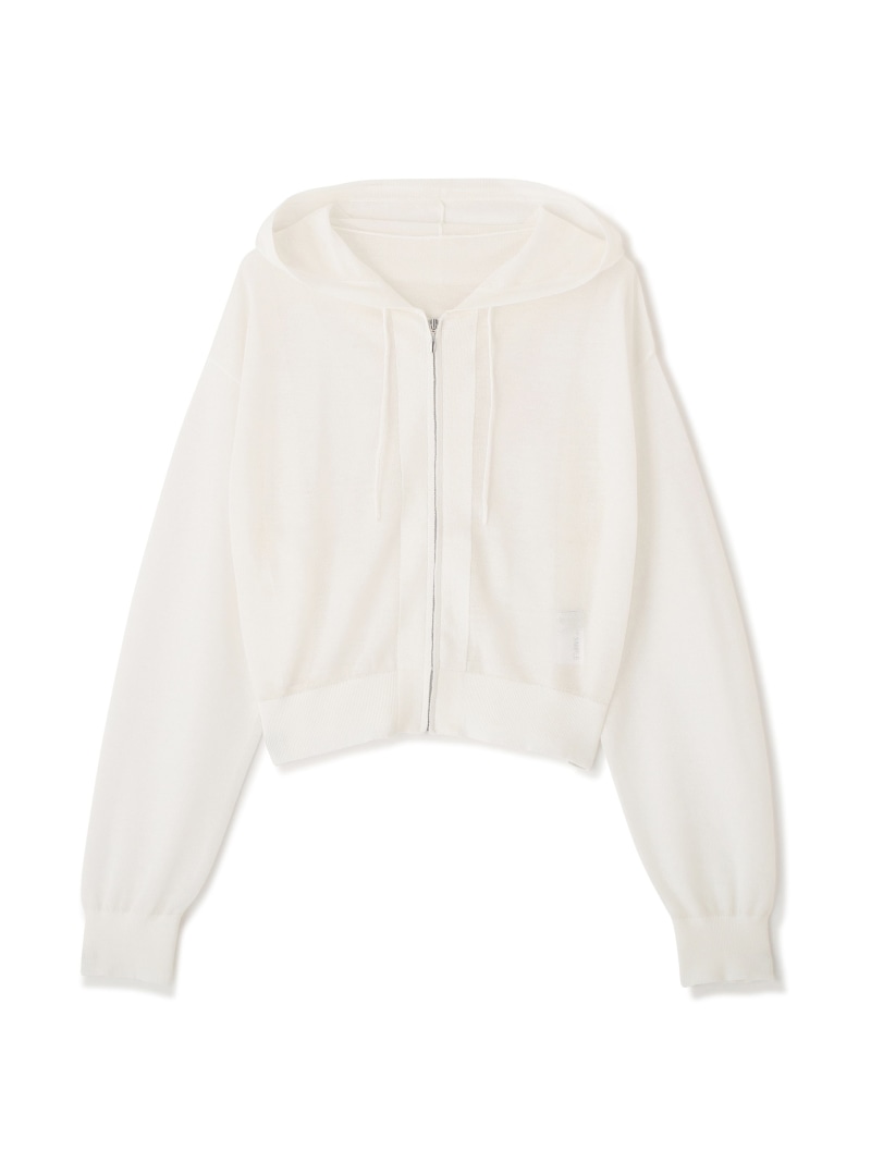 Rakuten - ＜a/mie＞シアーニットパーカー PROPORTION BODY DRESSING プロポーションボディドレッシング トップス ニット ネイビー ピンク イエロー ホワイト【送料無料】[Rakuten Fashion]