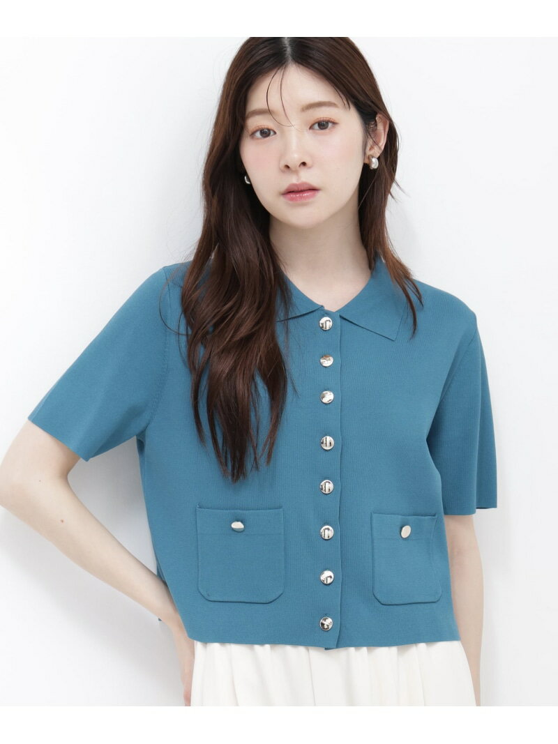 Rakuten - ＜ウォッシャブル/UVカット/接触冷感＞ポロ衿ニットカーディガン PROPORTION BODY DRESSING プロポーションボディドレッシング トップス カーディガン ホワイト レッド グリーン【先行予約】*【送料無料】[Rakuten Fashion]