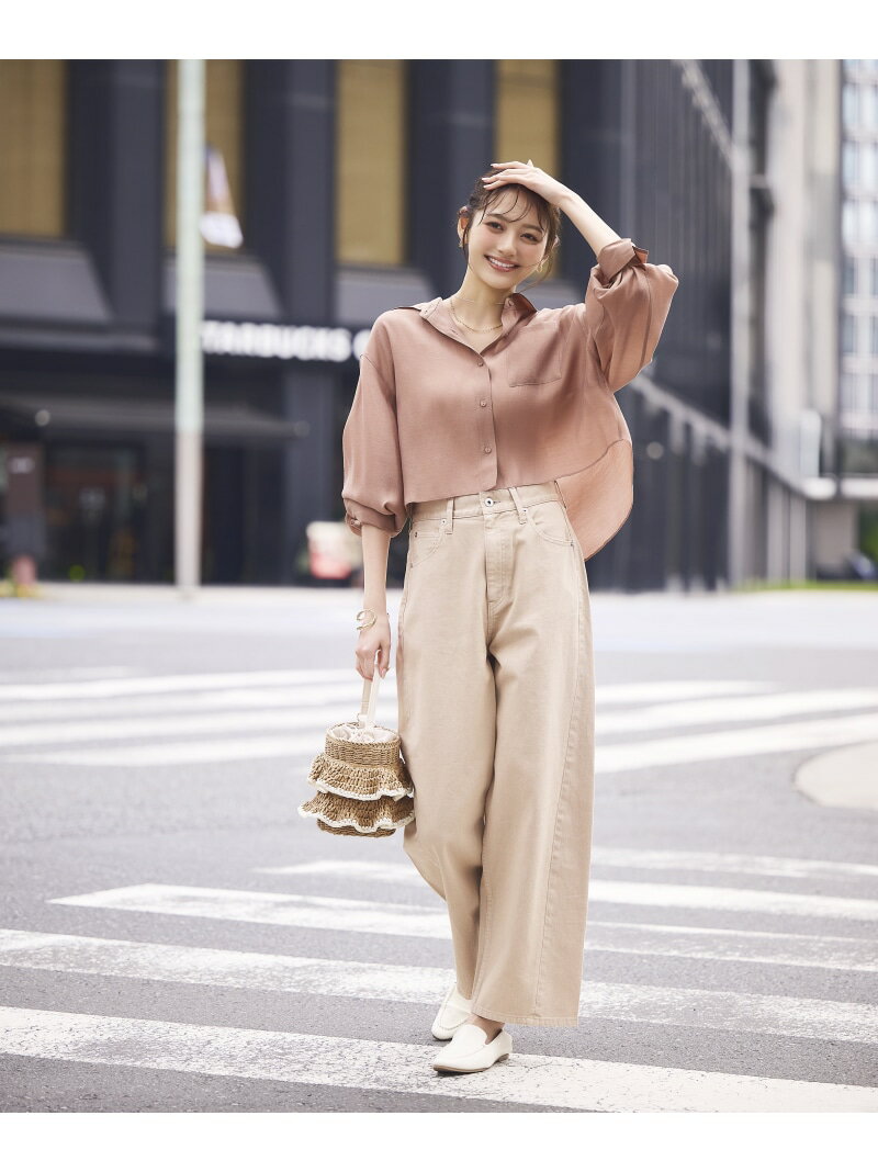Rakuten - ＜a/mie＞ワイドバレルパンツ 26SS PROPORTION BODY DRESSING プロポーションボディドレッシング パンツ その他のパンツ ベージュ ブルー【送料無料】[Rakuten Fashion]
