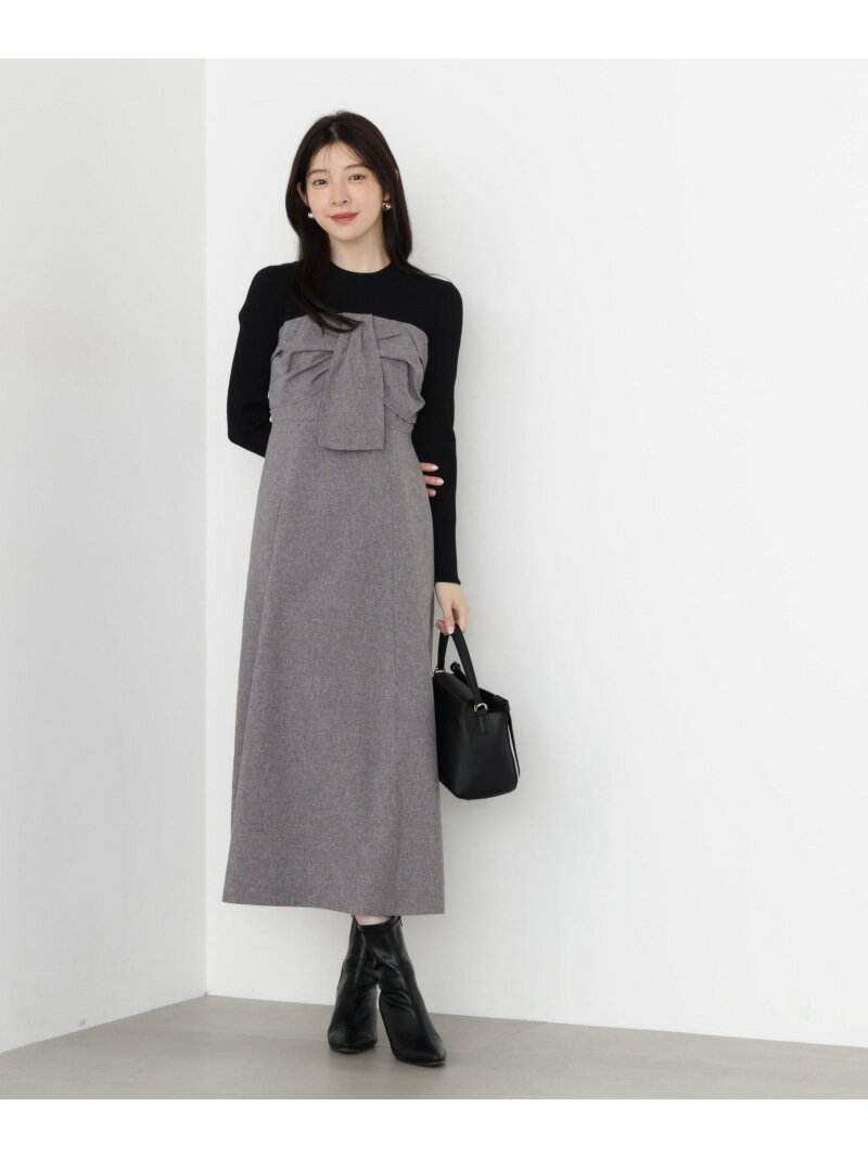 フロントリボンドッキングワンピース 25AW PROPORTION BODY DRESSING プロポーションボディドレッシング ワンピース・ドレス ワンピース ブラック ホワイト【送料無料】[Rakuten Fashion]のサムネイル