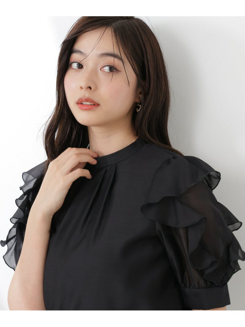 Rakuten - ＜ウォッシャブル＞フリルスリーブタックブラウス 26SS PROPORTION BODY DRESSING プロポーションボディドレッシング トップス シャツ・ブラウス ピンク ブラック グレー【送料無料】[Rakuten Fashion]