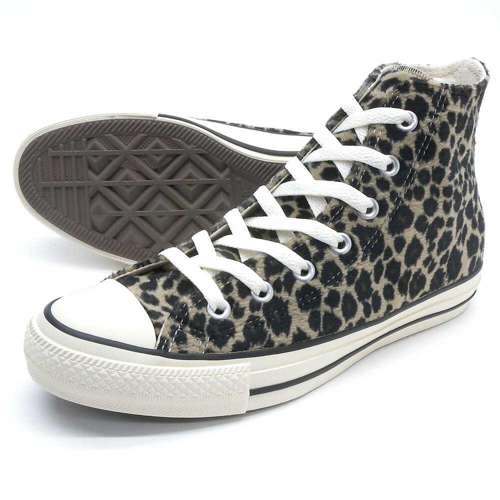 コンバース スニーカー 起毛 オールスター レパードファー ハイカット ベージュ ALL STAR LEOPARDFUR HI レオパード ヒョウ 豹 動物 アニマル柄 送料無料(沖縄県を除く) 販売中のサムネイル