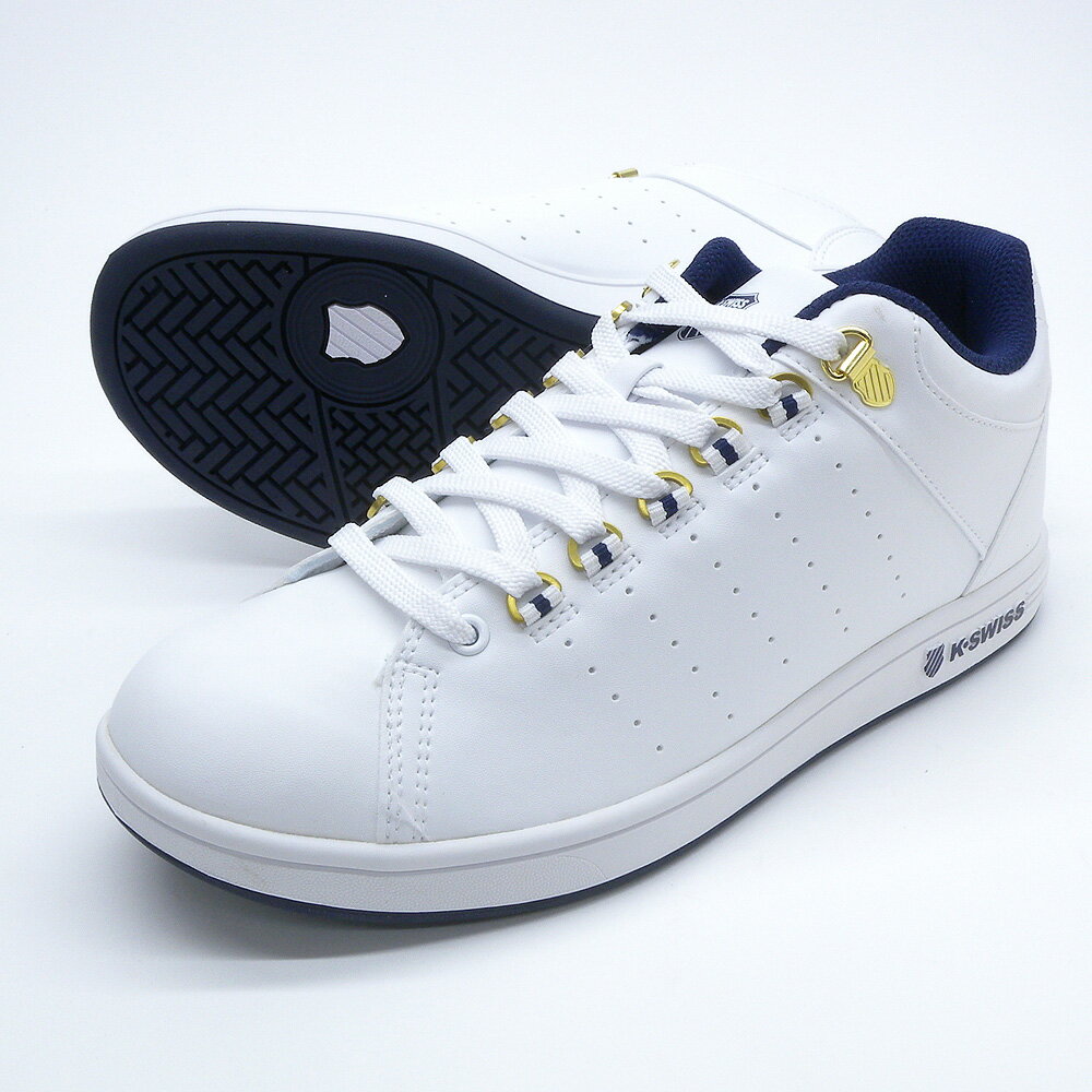 ケースイス スニーカー メンズ ケースイス ローカット スニーカー K-SWISS 2KSU-100 ホワイト/ネイビー/ゴールド クラシックスタイル シンセティックレザー 合成皮革 ユニセックス KS100 ビジネスカジュアル ビジカジ シューズ 1KS033 K・SWISS 送料無料(沖縄県及び離島を除く) 販売中