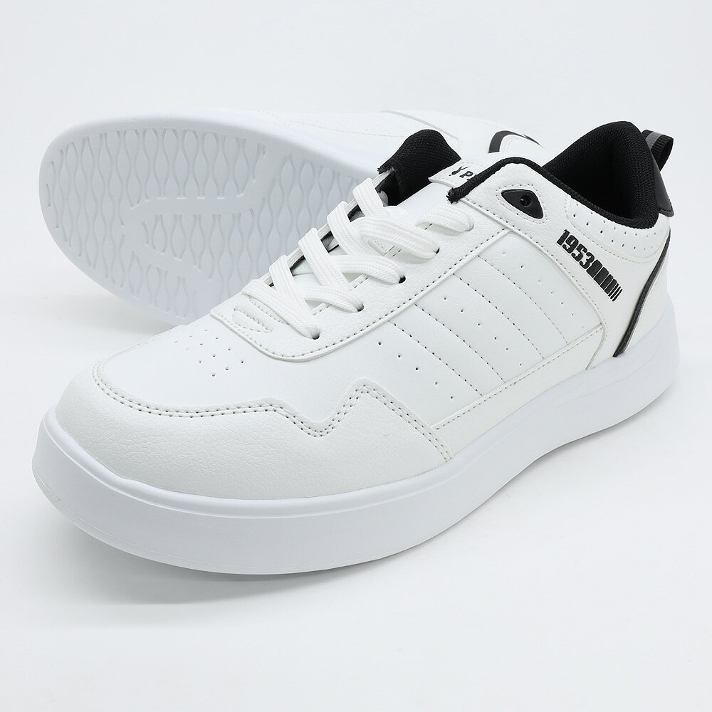 軽量 メンズ ローカット コートタイプ スニーカー ホワイト/ブラック PB-305 PLAYBOY プレイボーイ 男性用 靴