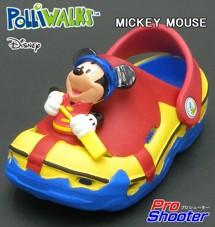 2011年6月発売POLLIWALKS(ポリウォークス)【送料無料】【正規品】POLLIWALKS(ポリウォークス)MICKEY MOUSE(ミッキーマウス) Red/Multiキッズ、ジュニアサンダル、ディズニーキャラクター【YDKG】【smtb-kd】