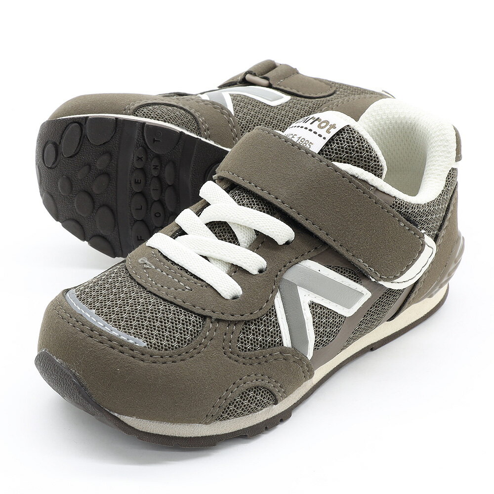 キッズ ベルクロ スニーカー 靴幅：2E CARROT CR C2365 HI コンテ ブラウン 保育園 幼児 供靴 小学生 低学年 紐なし 面ファスナー キャロット MoonStar ムーンスター