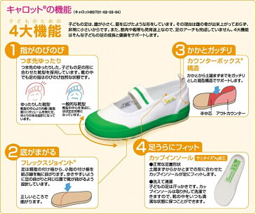 ムーンスター スニーカー キャロット CR ST11 ホワイト、レッド、ネイビー、オレンジ、グリーン 14.0〜19.5cm 上履き 靴幅:2E 入学準備