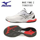 MIZUNO　ミズノ　バドミントン　シューズ WAVE FANG 2 71GA231321 日本バドミントン協会審査合格品 メーカー希望小売価格　15，400円（税込） 販売価格　　　　　　　12，320円（税込） 送料無料（沖縄県、離島は900円） カラー　21：ホワイト×ブラック×ピンク ベトナム製