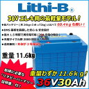 リチビー(Lithi-B) リチウムバッテリー 36V30Ah LiFePO4 (リン酸鉄リチウムイオンバッテリー) 【送料無料】