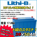 リチビー(Lithi-B) リチウムバッテリー 36V50Ah LiFePO4 (リン酸鉄リチウムイオンバッテリー) 【送料無料】【大容量バッテリー】