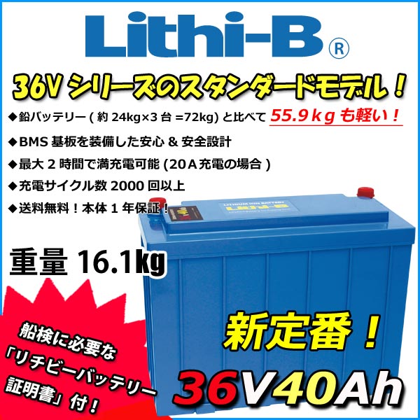 ղʡ ӡ(Lithi-B) Хåƥ꡼ 36V40Ah LiFePO4 (Ŵ।Хåƥ꡼) ̵ۡ5000ˡ