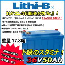リチビー(Lithi-B) リチウムバッテリー 36V50Ah LiFePO4 (リン酸鉄リチウムイオンバッテリー) 【送料無料】【大容量バッテリー】