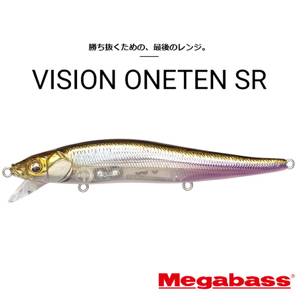 メガバス VISION ONETEN(ビジョンワンテン) SR 全長110.5mm 自重1/2oz. スローフローティング #HT.ITOワカサギ 【メール便O...