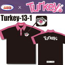 ターキー! ボウリングウェア Turkey-13-1 音無麻衣カラー ピンク ネーム無し SS-3L メンズ レディース ABS Turkey! ポロシャツ ユニフォーム ボウリング ボウリンググッズ 名入れ無し
