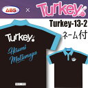 ターキー! ボウリングウェア Turkey-13-2 五代利奈カラー ブルー ネーム付き SS-3L メンズ レディース ABS Turkey! ポロシャツ ユニフォーム ボウリング ボウリンググッズ 名入れ付き