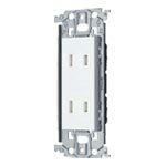 パナソニック アドバンスシリーズ 埋込扉付ダブルコンセント 金属枠付 15A 125V セラミックホワイト(旧品番WTL13523W) WTL13523WK