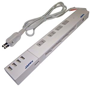 JAPPY（ジャッピー）因幡電機産業　USB充電4ポート付タップ(スマートUSBタップ)　JUT-542SP