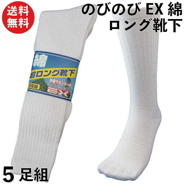 【本日当店pt5倍!】靴下 メンズ 先丸 ロング丈 5足セット 軍足 綿EX のびのびタイプの綿素材
