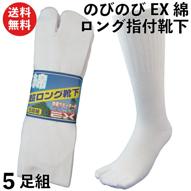 【本日当店pt5倍!】靴下 メンズ 指付 ロング丈 5足セット 軍足 綿EX のびのびタイプの綿素材