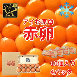 【クール便】アイ杉原の赤卵 40個 生卵30個＋破損保証10個 徳島県知事認定 とくしま特選ブランド認定品 この卵ハマります！ 徳島県産 朝採り 産みたて 農場直送 ギフト お取り寄せ 詰め合せ 御中元 御歳暮 母の日 父の日