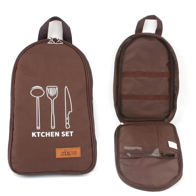 Rakuten - 【楽天スーパーセール】調理器具収納バッグ ポータブル　ポーチ キャンプバッグ ハサミ スプーン ヘラ フォークなど分けて収納 防災グッズ アウトドア キャンプ