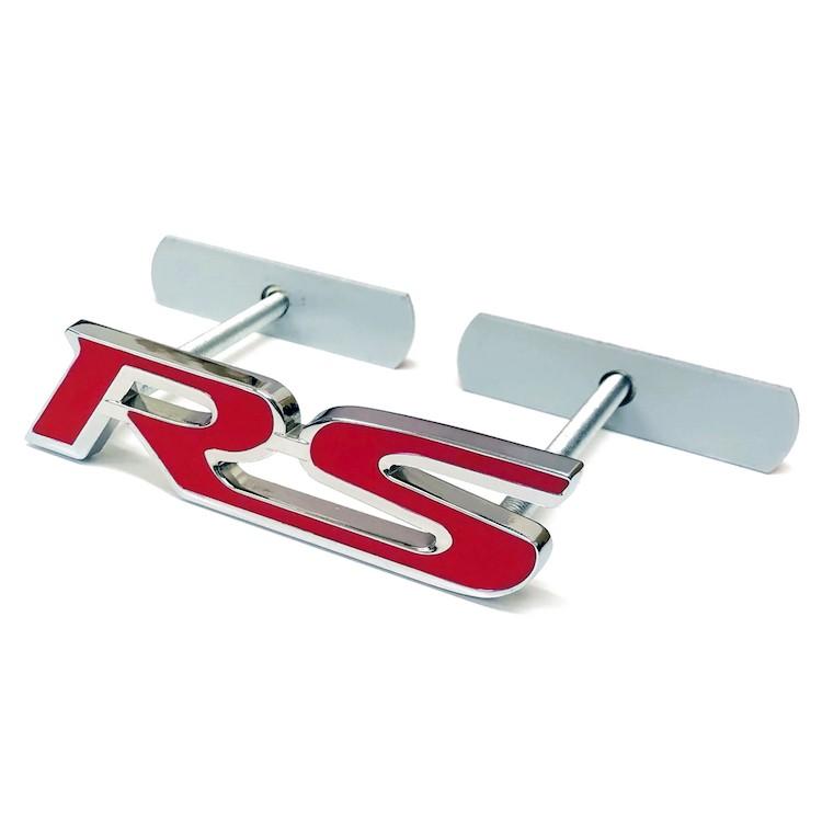 樂天商城 - 「RS」フロントグリル用メタルエンブレム 3D成型ロゴプレート 金属製ロゴ スタッドボルト式 取付簡単 立体メタルロゴ カスタム 愛車のド