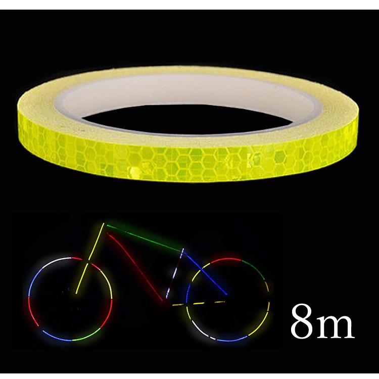 Rakuten - 【楽天スーパーセール】自転車反射テープ 8m×1cm リフレクター 高輝度 高耐久 事故防止 安全警告 視認性向上 バイク/車/ランドセル/ヘルメット/屋外看板 簡単