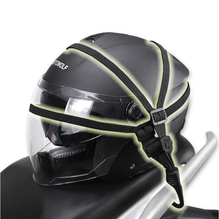 オートバイヘルメットロープ 約60cm バンド フック付き 荷台用 ゴムひも 荷物 伸縮調整 自転車 二輪車 原付 スライド式固定 弾性 高品質