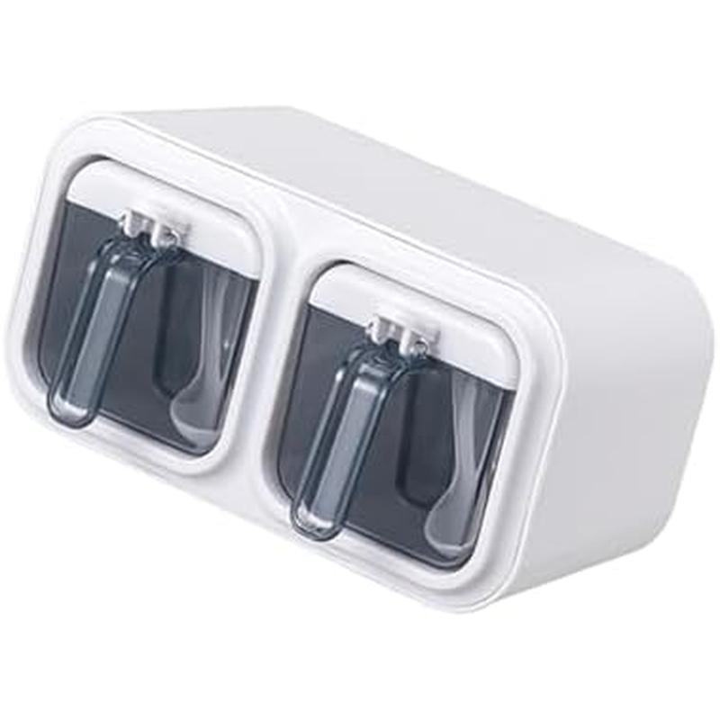 【楽天ス一パ一セ一ル】自己粘着 壁掛けスパイスボックス セットプラスチック ホワイト キッチン 壁掛け調味料ボックス オーガナイザー