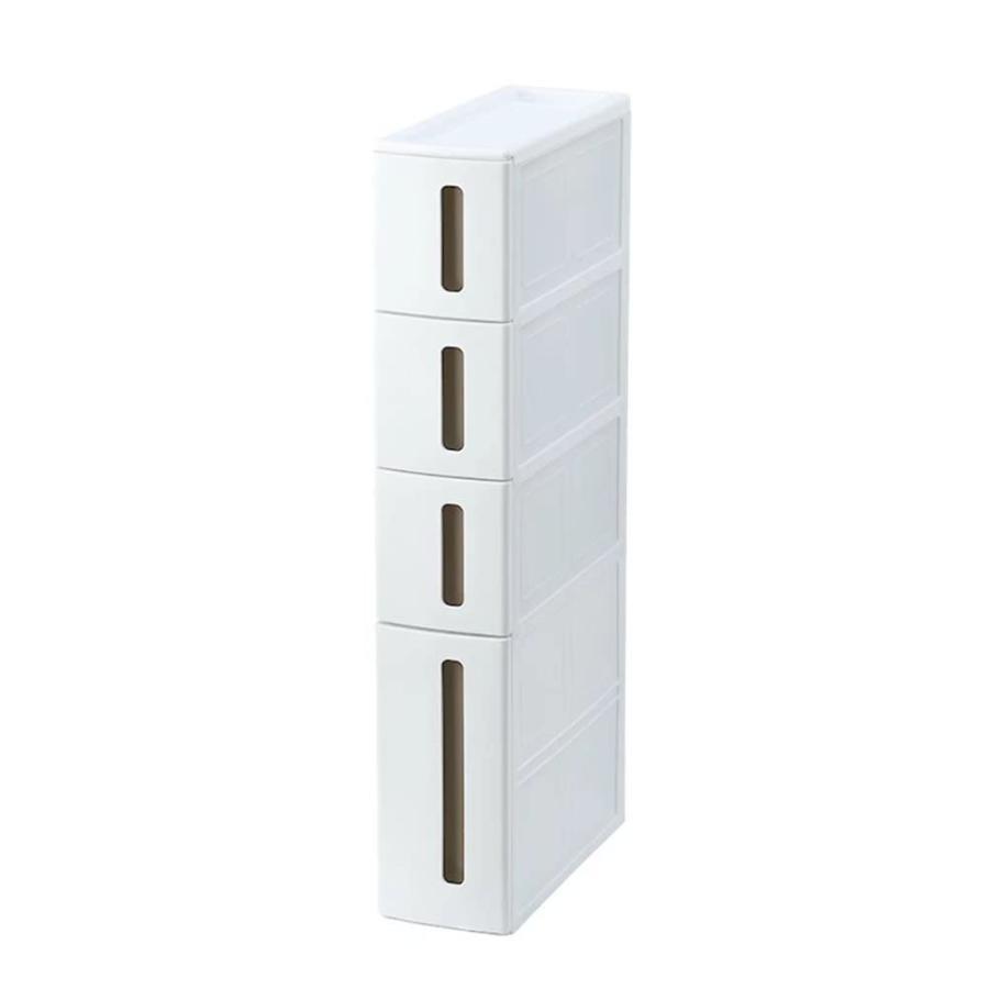 Wall Furniture - 収納キャビネット 14cm超狭ギャップ 洗面化粧台収納棚 キッチン すき間収納 引出し ランドリー収納 すき間収納 バスケットラック 隙間収