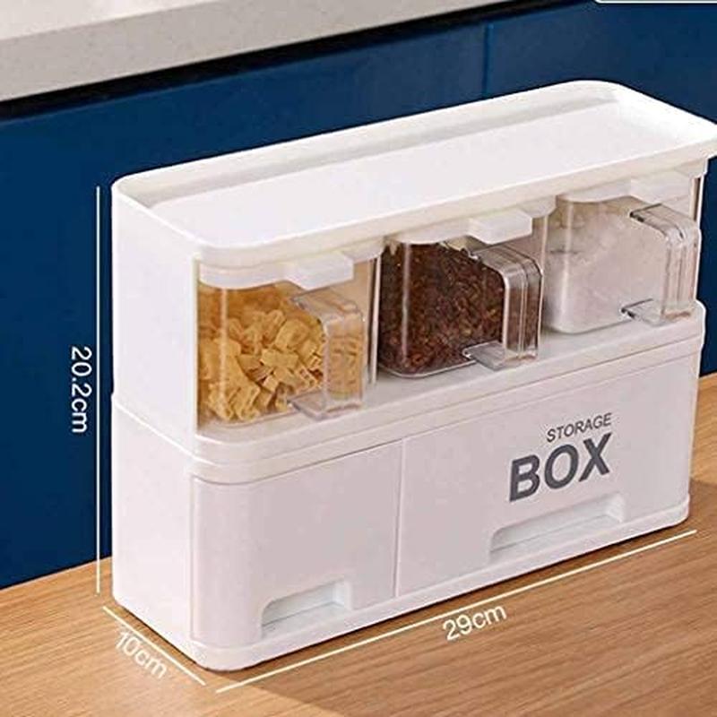 Rakuten - 【楽天スーパーセール】スパイスラック 調味料ボックス 収納ボックス セット 調味料ボトル PPプラスチック 調味料缶 調味料入れ ケース 収納用 お酢入れ