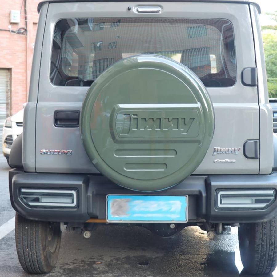 プロスパープラスのジムニー JB74 JB64 スズキ車タイヤカバー 背面 スペアタイヤカバー ハードカバー タイヤ カバー 簡単装着 防水 Jimnyプレート付き｜アングル2