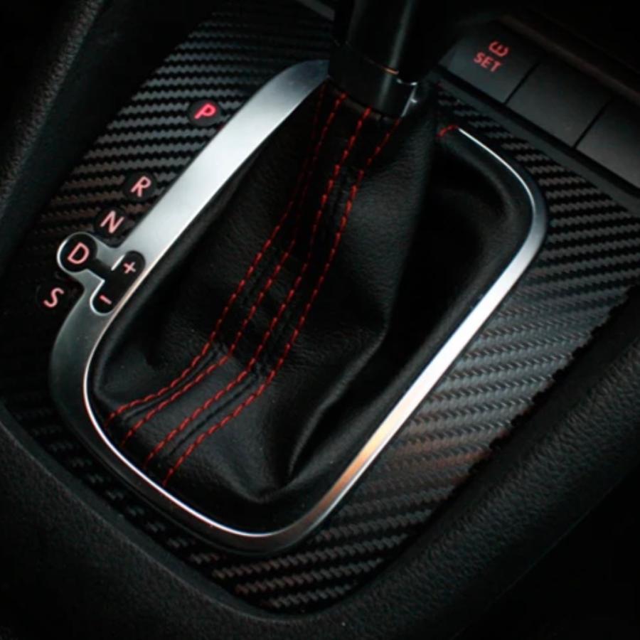 Rakuten - 【楽天スーパーセール】ステッカー 3D カーボンブラック シフトパネル ワーゲン ゴルフ シロッコ 内装 VW 汚れ防止