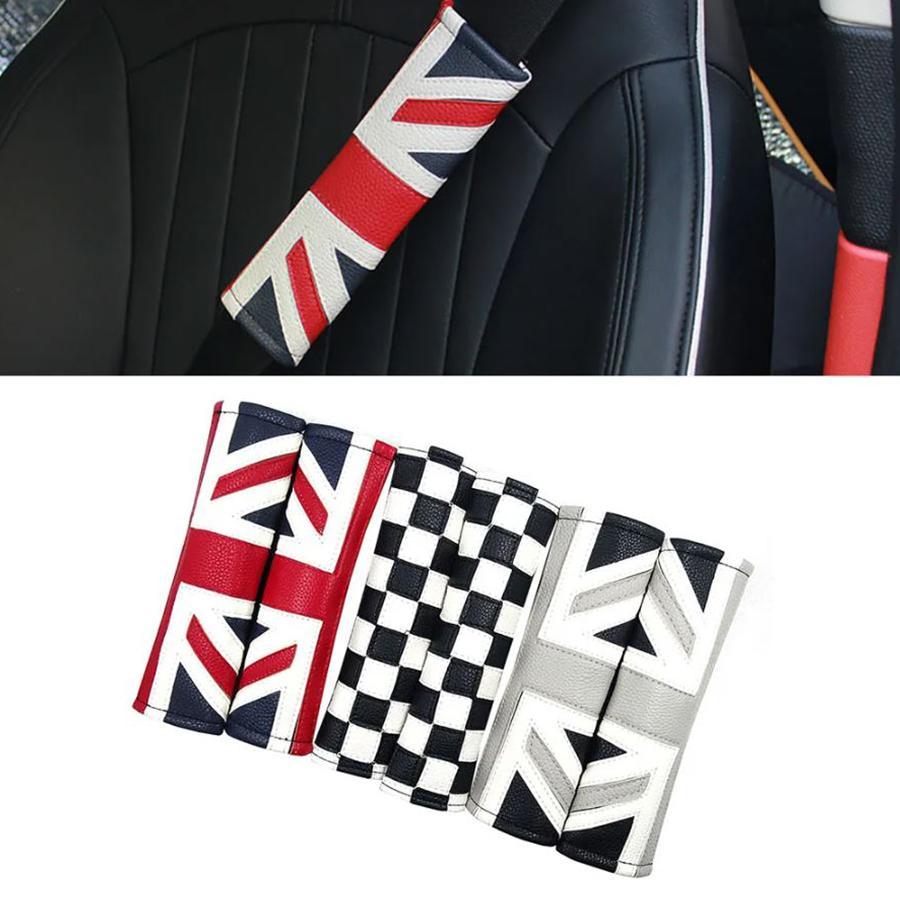 Rakuten - 【楽天スーパーセール】シートベルトカバー チェック mini cooper 人工レザー 運転のストレスを軽減