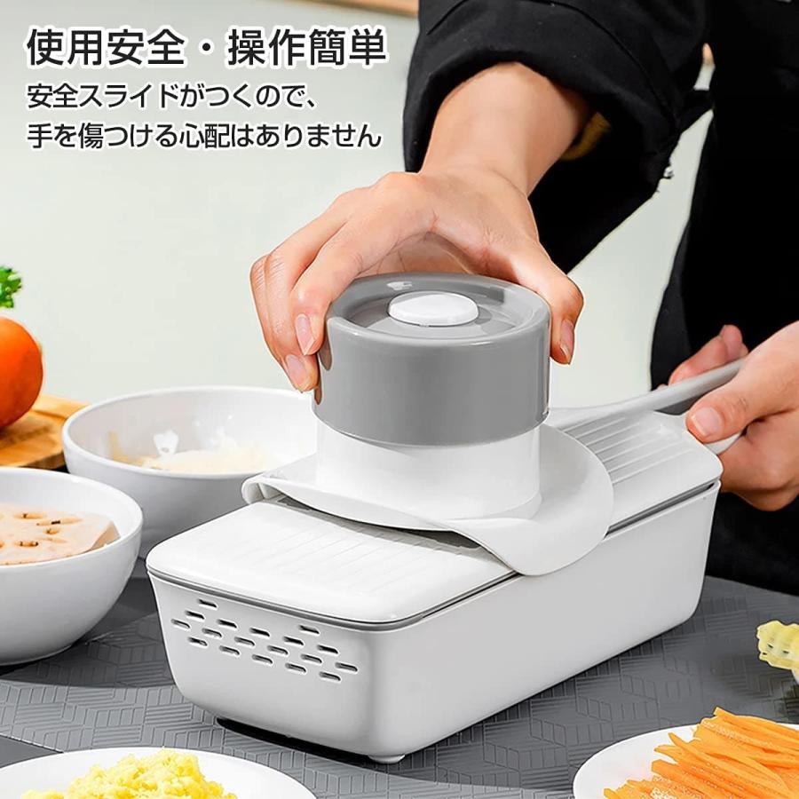 slicer 多機能 野菜 スライサー 1台6役 千切り みじん切り おろし 安全ホルダー付 ...