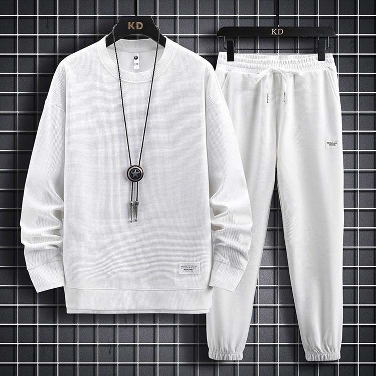 Sweatpajamas Setup T-Shirt Mujer Primavera Otoño Invierno Conjunto Superior e Inferior Pantalón Largo Hombre Atlético 2 Piezas Conjunto Entrenador Corte Sierra Pantalón Largo Habitación Capas Suaves y Ligeras — vista 3